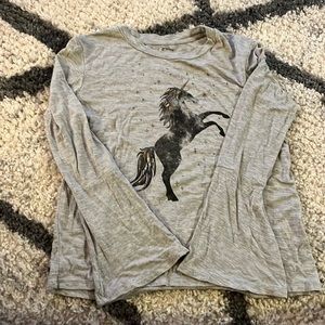 Girls flared unicorn long sleeve shirt. Size L. Art Class brand.
